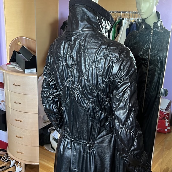 COPY - Designer High Low faux leather quilted dress size L - Picture 9 of 14